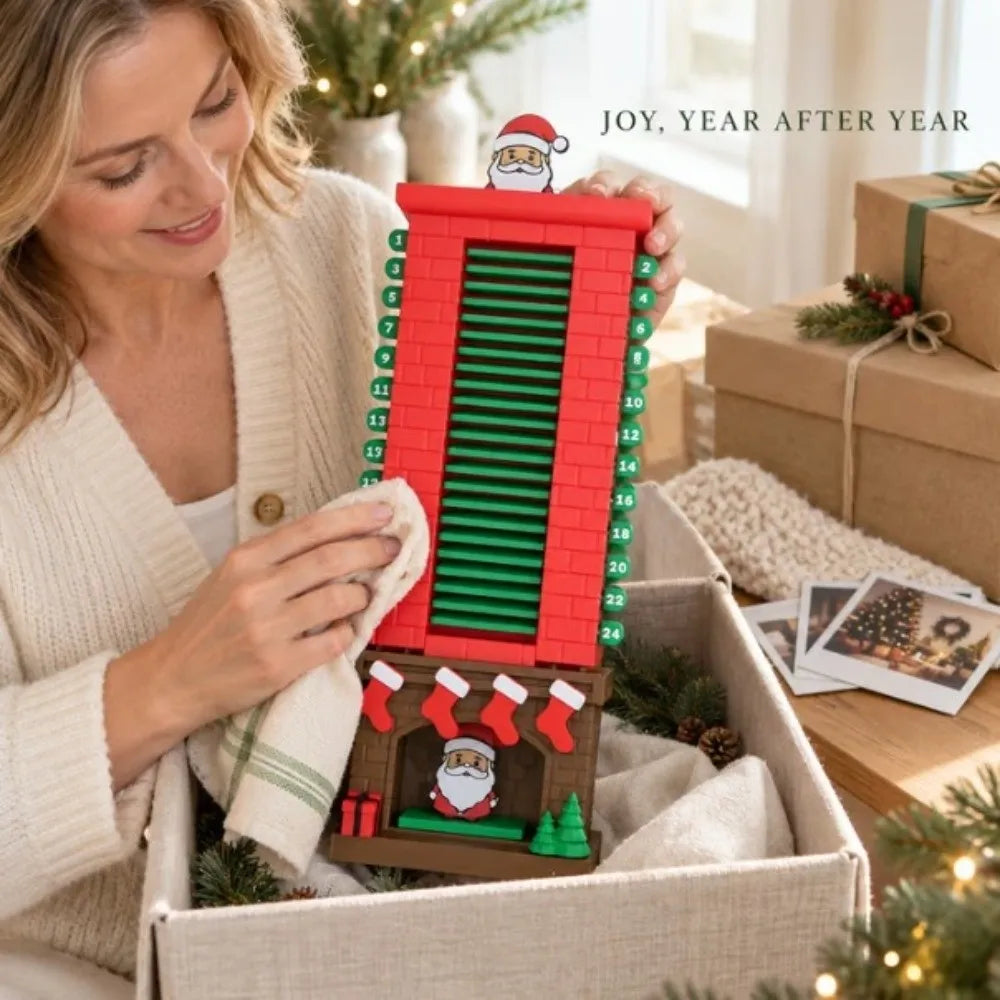Calendrier de l'Avent Cheminée Père Noël à Tirettes – 24 Jours