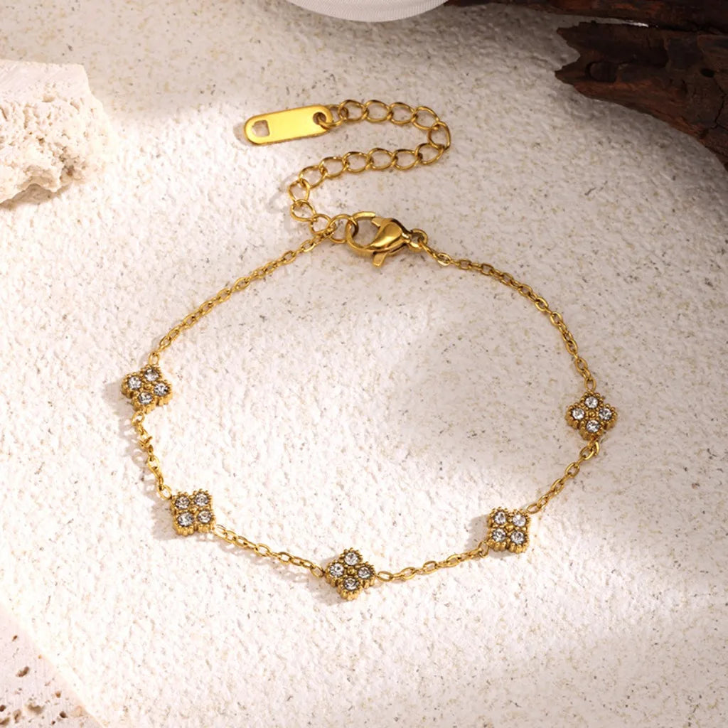 Bracelet Éclat Doré Fleur