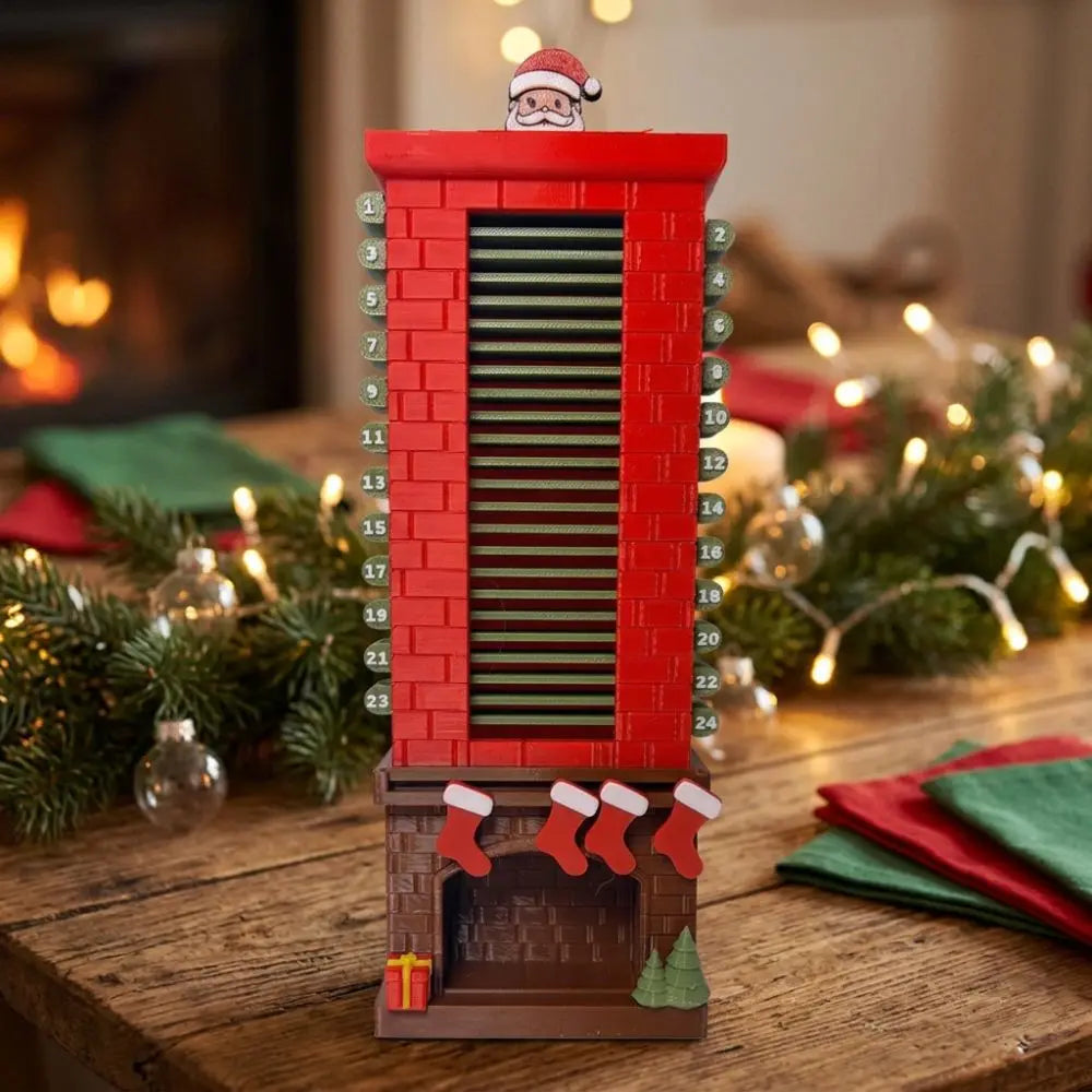Calendrier de l'Avent Cheminée Père Noël à Tirettes – 24 Jours