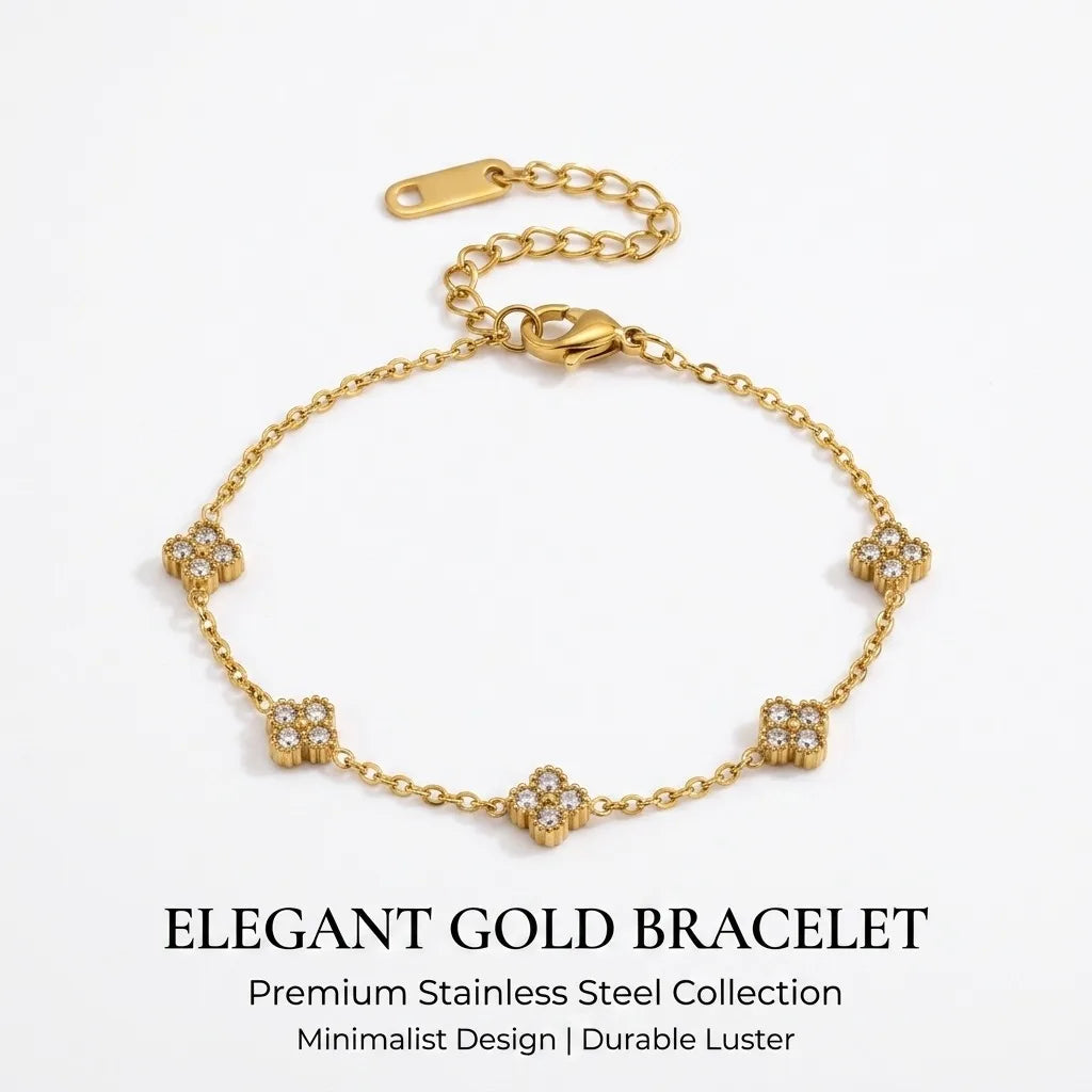 Bracelet Éclat Doré Fleur