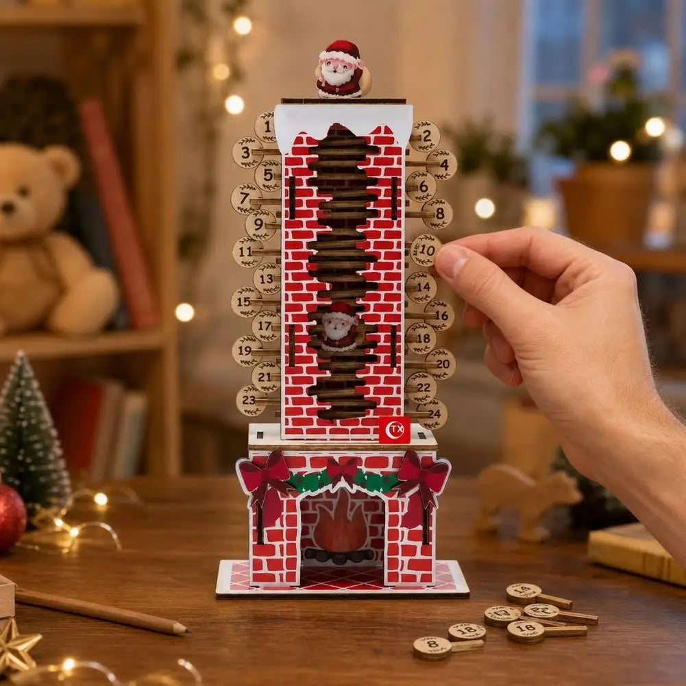 Calendrier de l'Avent en Bois – Cheminée Père Noël, Déco de Noël
