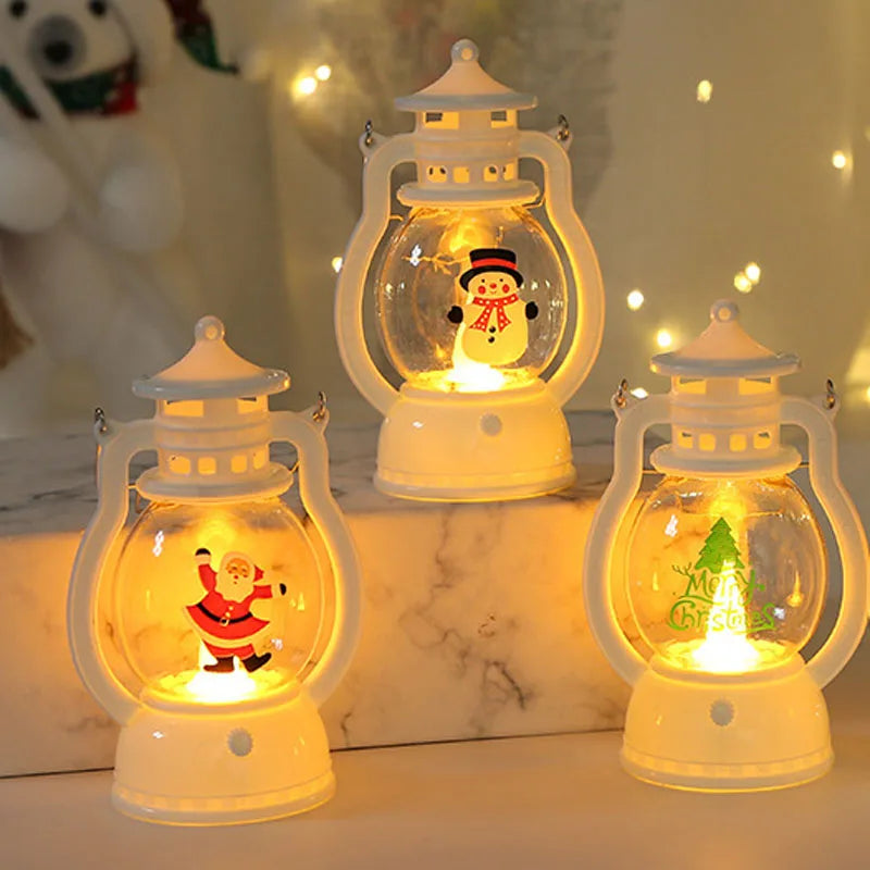 Lanterne LED de Noël – Père Noël, Bonhomme de Neige & Sapin Lumineux
