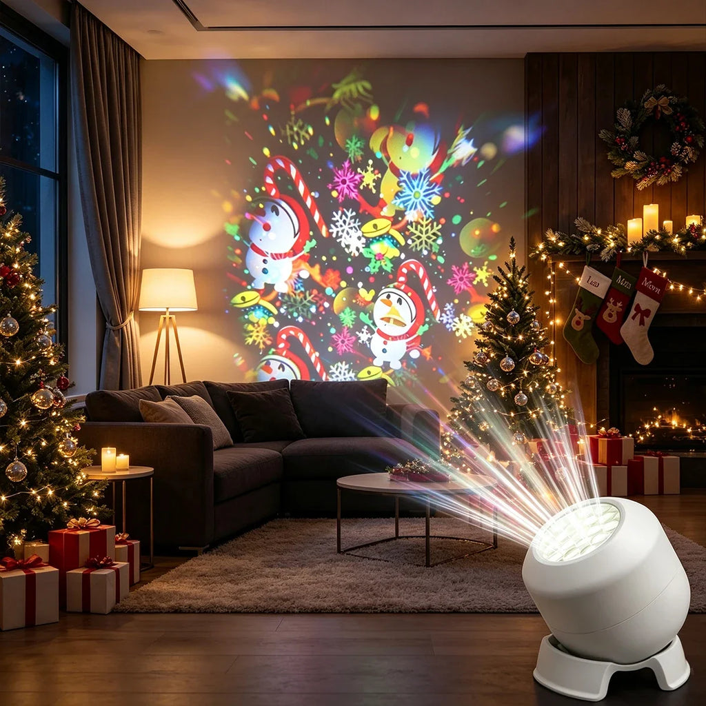 Projecteur LED de Noël 22 Motifs – Rotation 360° USB