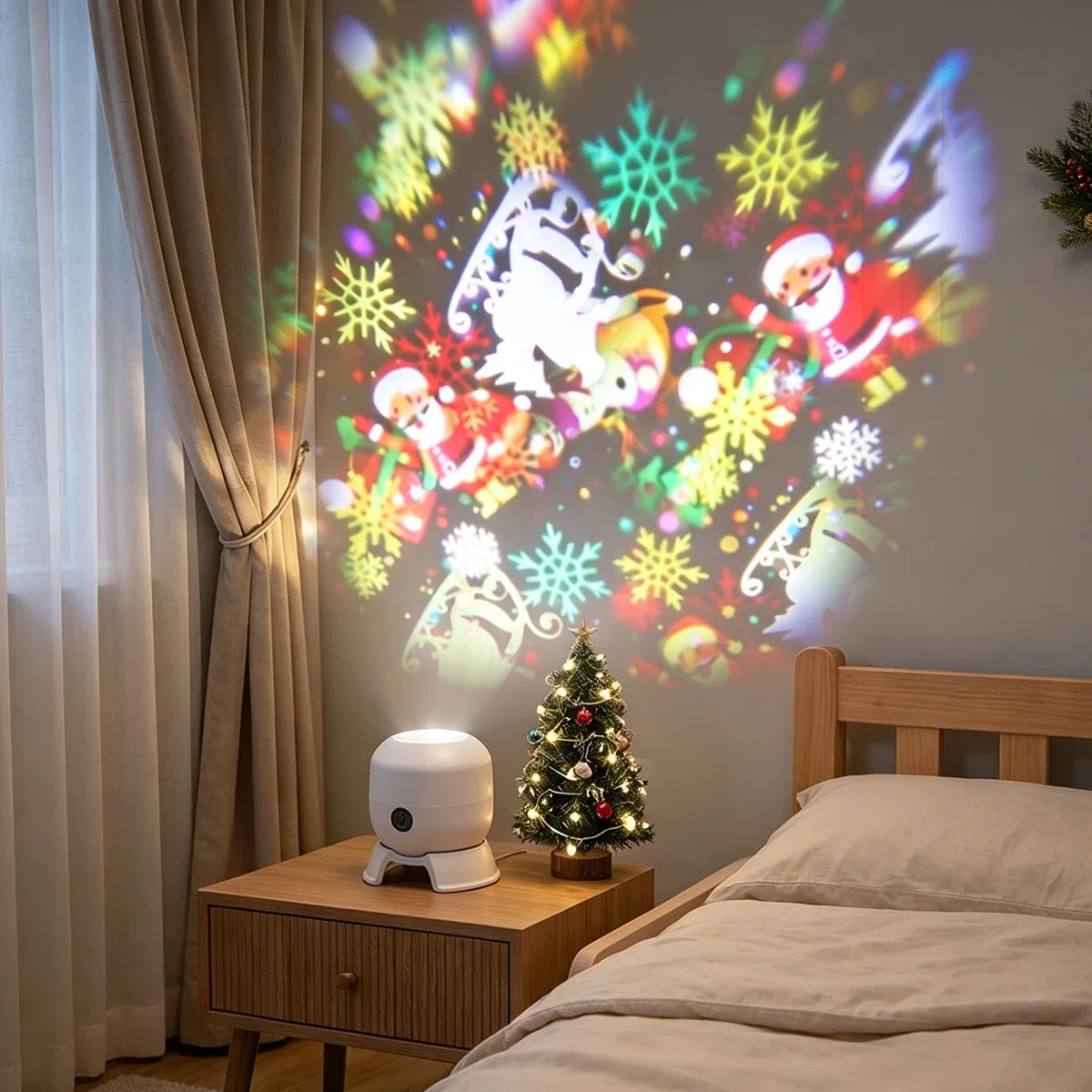 Projecteur LED de Noël 22 Motifs – Rotation 360° USB