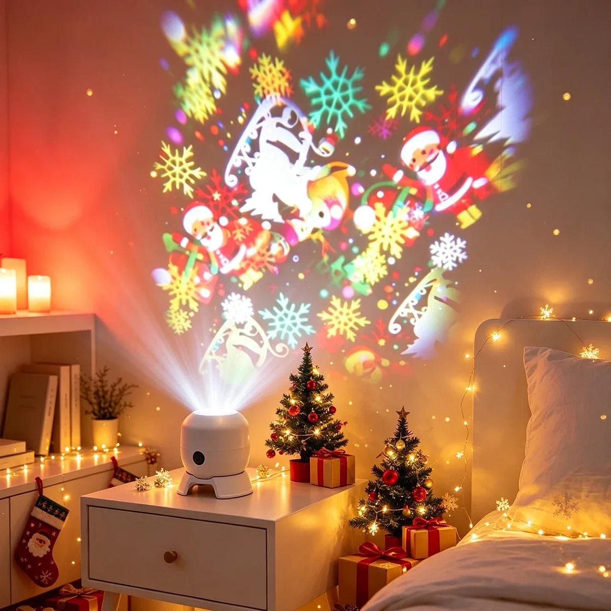 Projecteur LED de Noël 22 Motifs – Rotation 360° USB