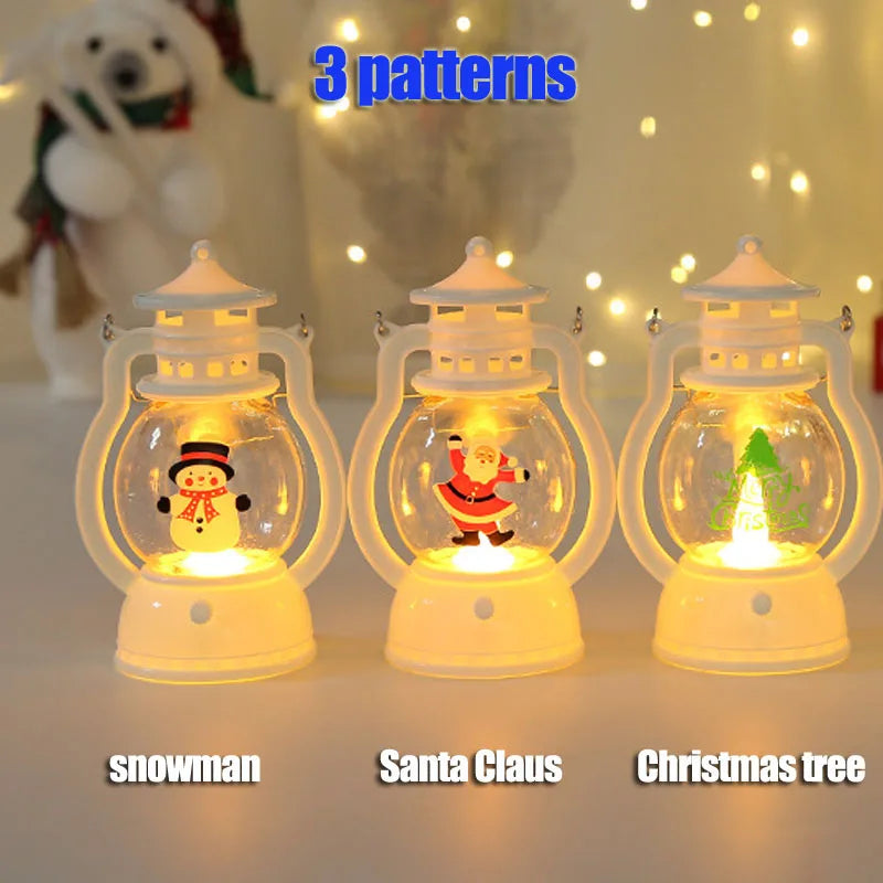 Lanterne LED de Noël – Père Noël, Bonhomme de Neige & Sapin Lumineux