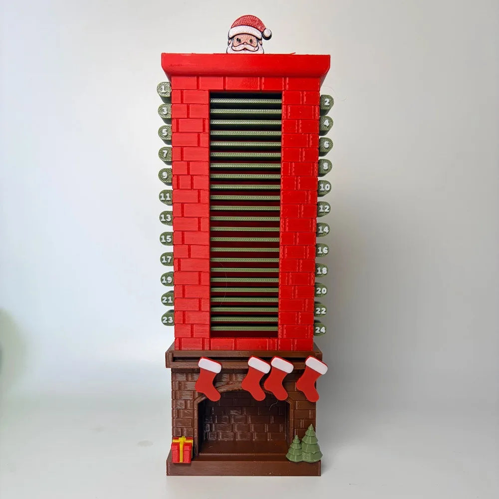 Calendrier de l'Avent Cheminée Père Noël à Tirettes – 24 Jours
