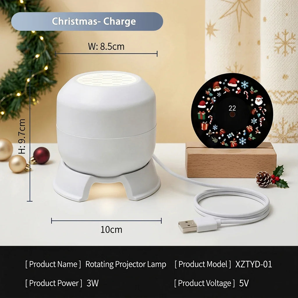 Projecteur LED de Noël 22 Motifs – Rotation 360° USB