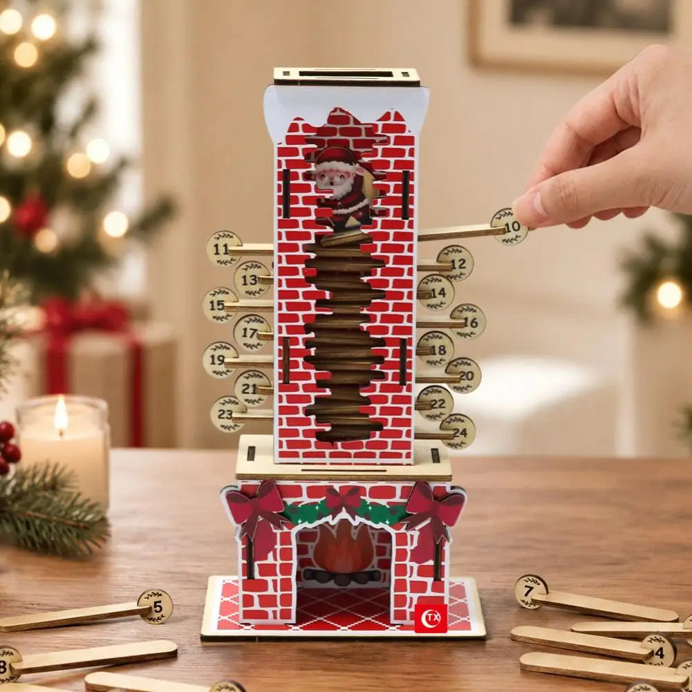 Calendrier de l'Avent en Bois – Cheminée Père Noël, Déco de Noël
